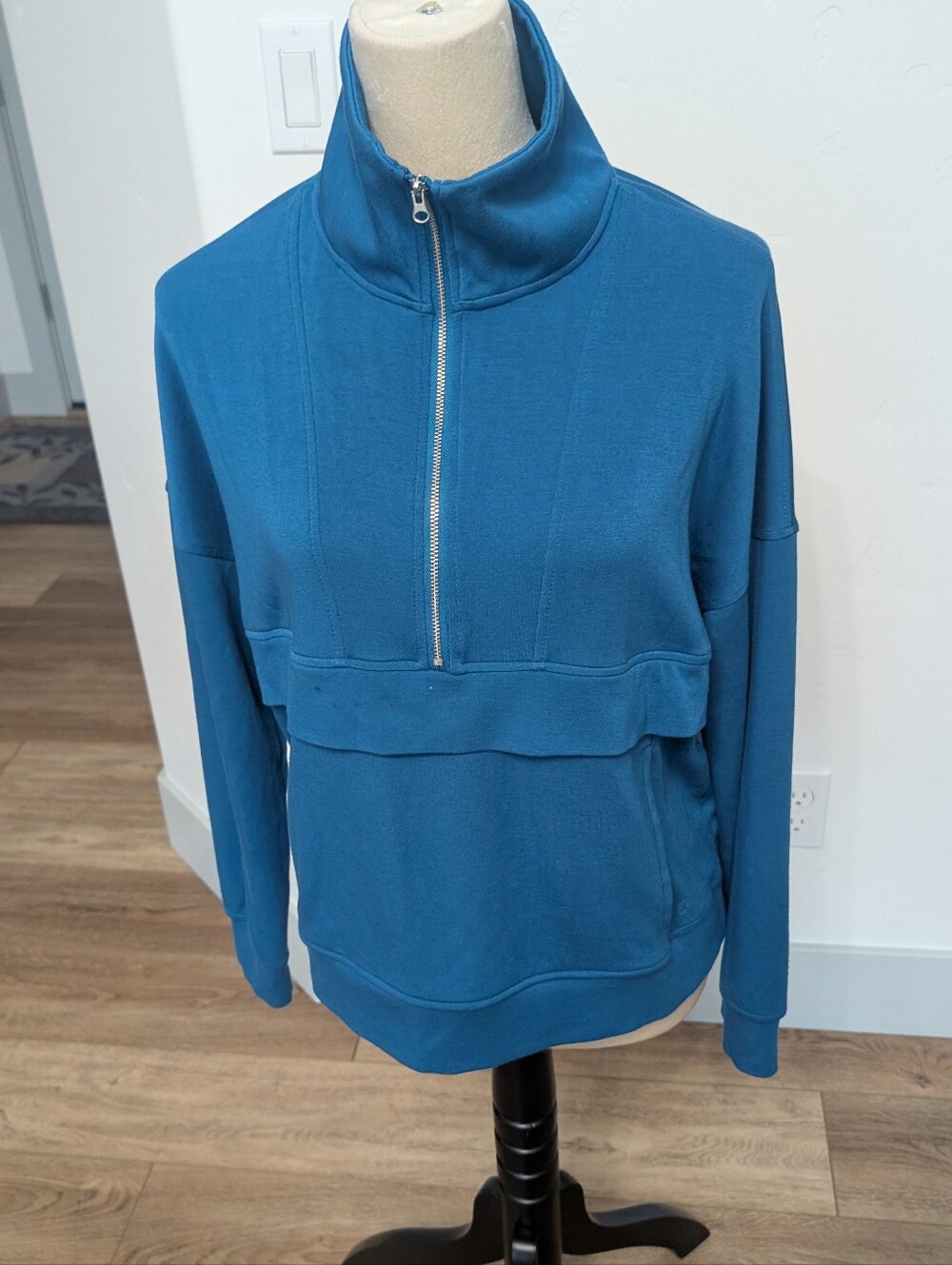Danskin Teal Half-Zip Pullover Sweatshirt
